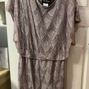 Gray silver SL Fashions knee length dress